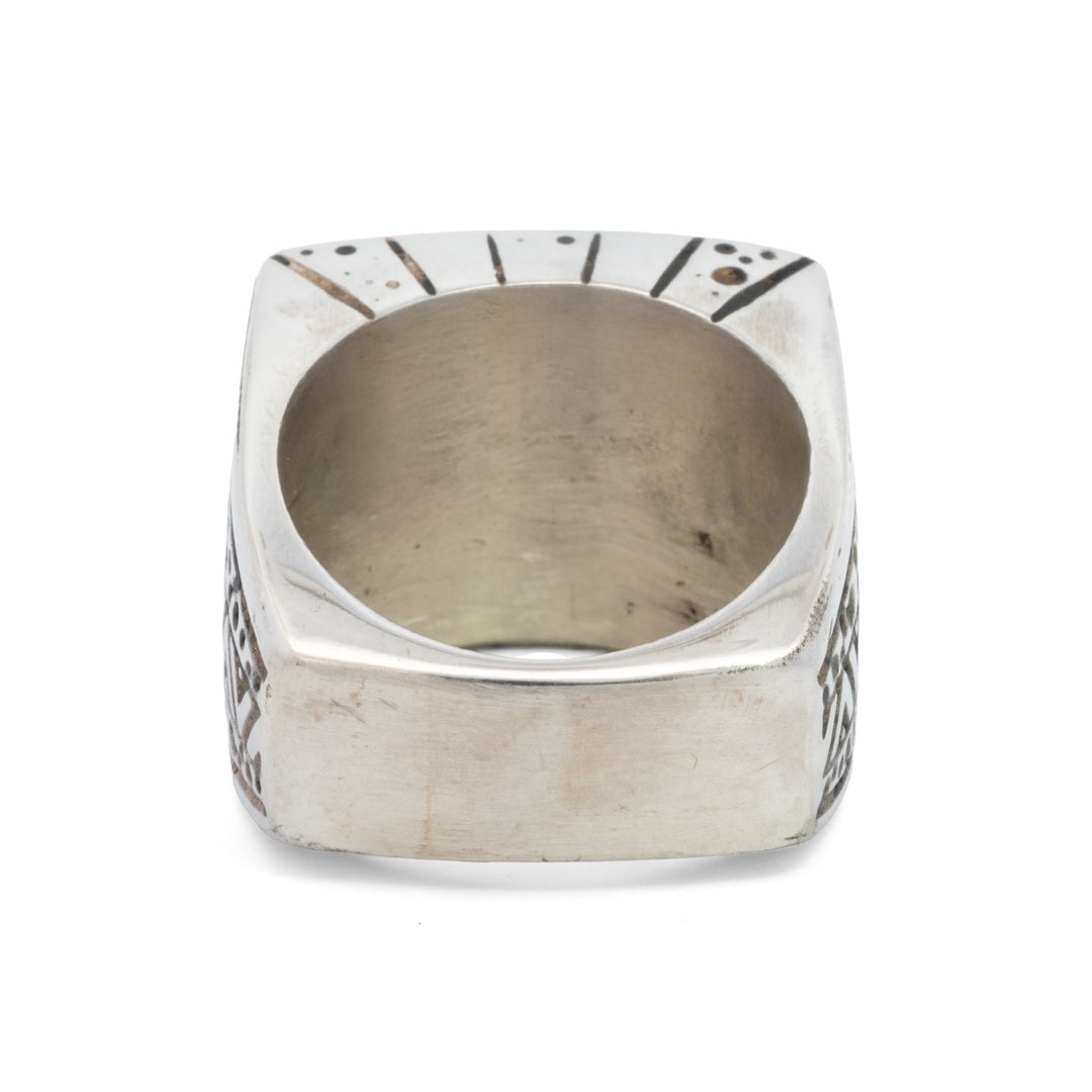 Green Turquoise Signet Ring