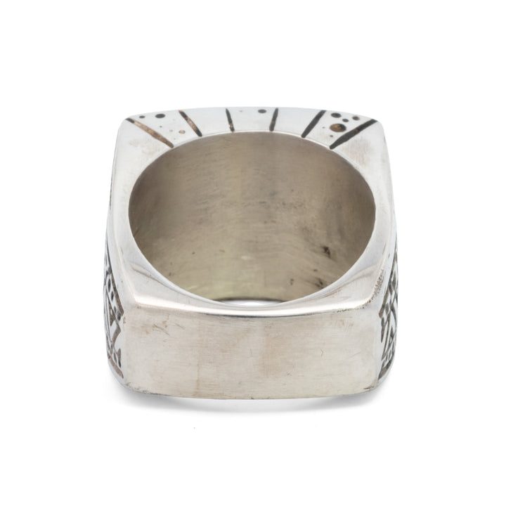 Green Turquoise Signet Ring