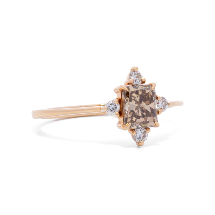 Cognac & White Diamond Ring