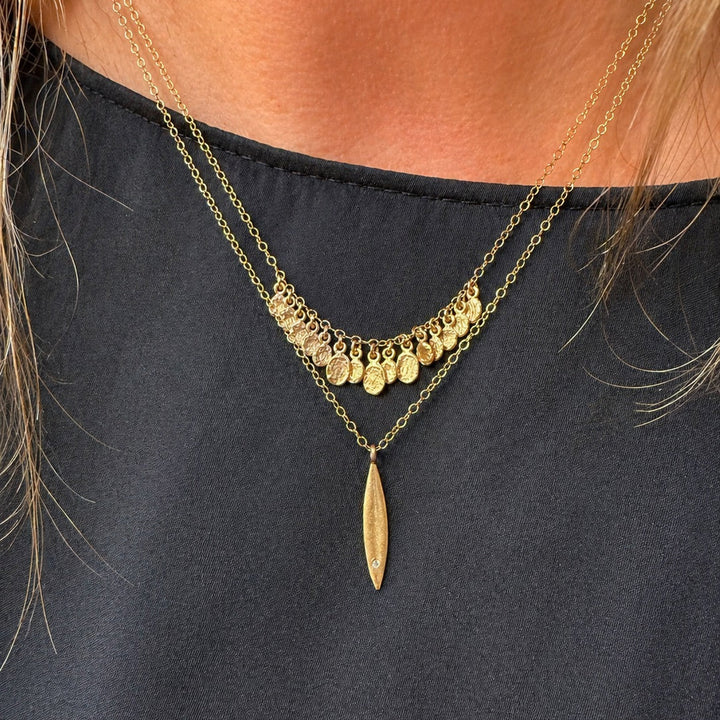Small Spear with Diamond Necklace