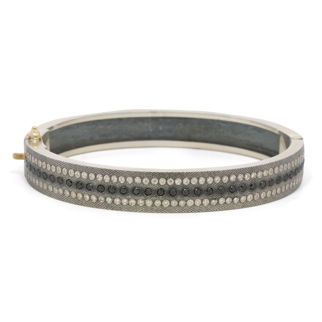 Trunk Show 8 mm Adam Triple Black & White Diamond Bracelet