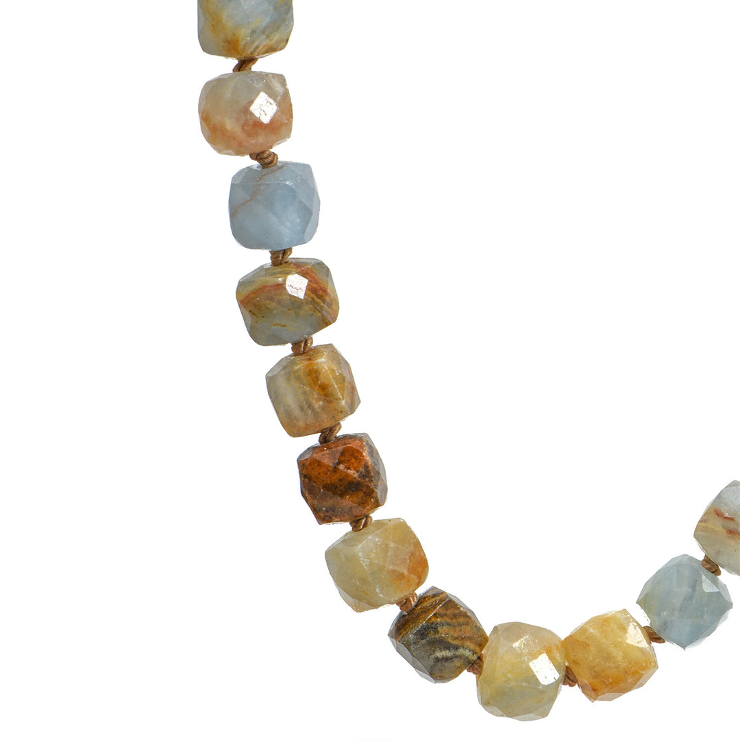 Chunky Blue Calcite Bead Necklace