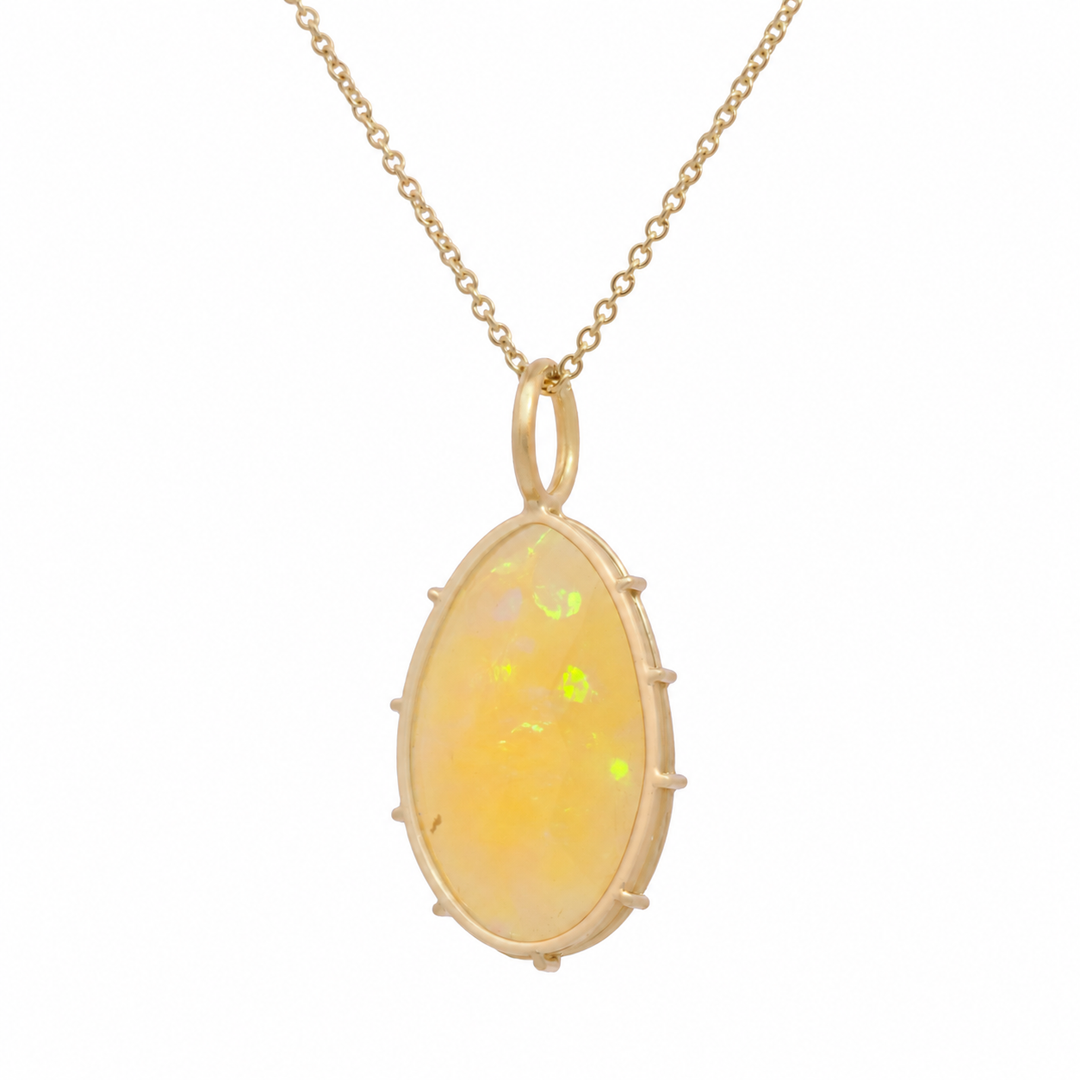 Faceted Ethiopian Opal Pendant