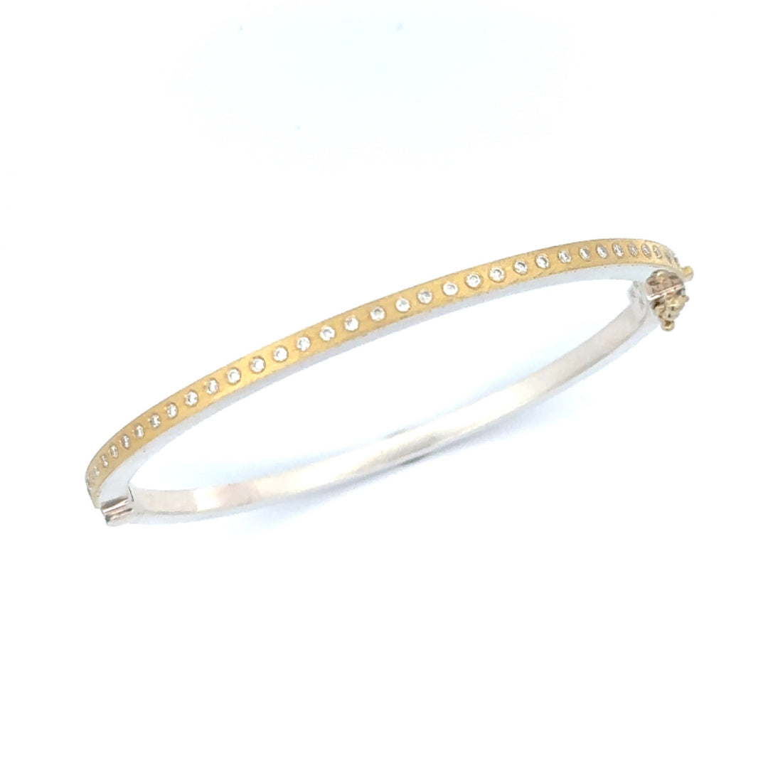 2.5mm Adam Gold and Silver Bangle Bracelet