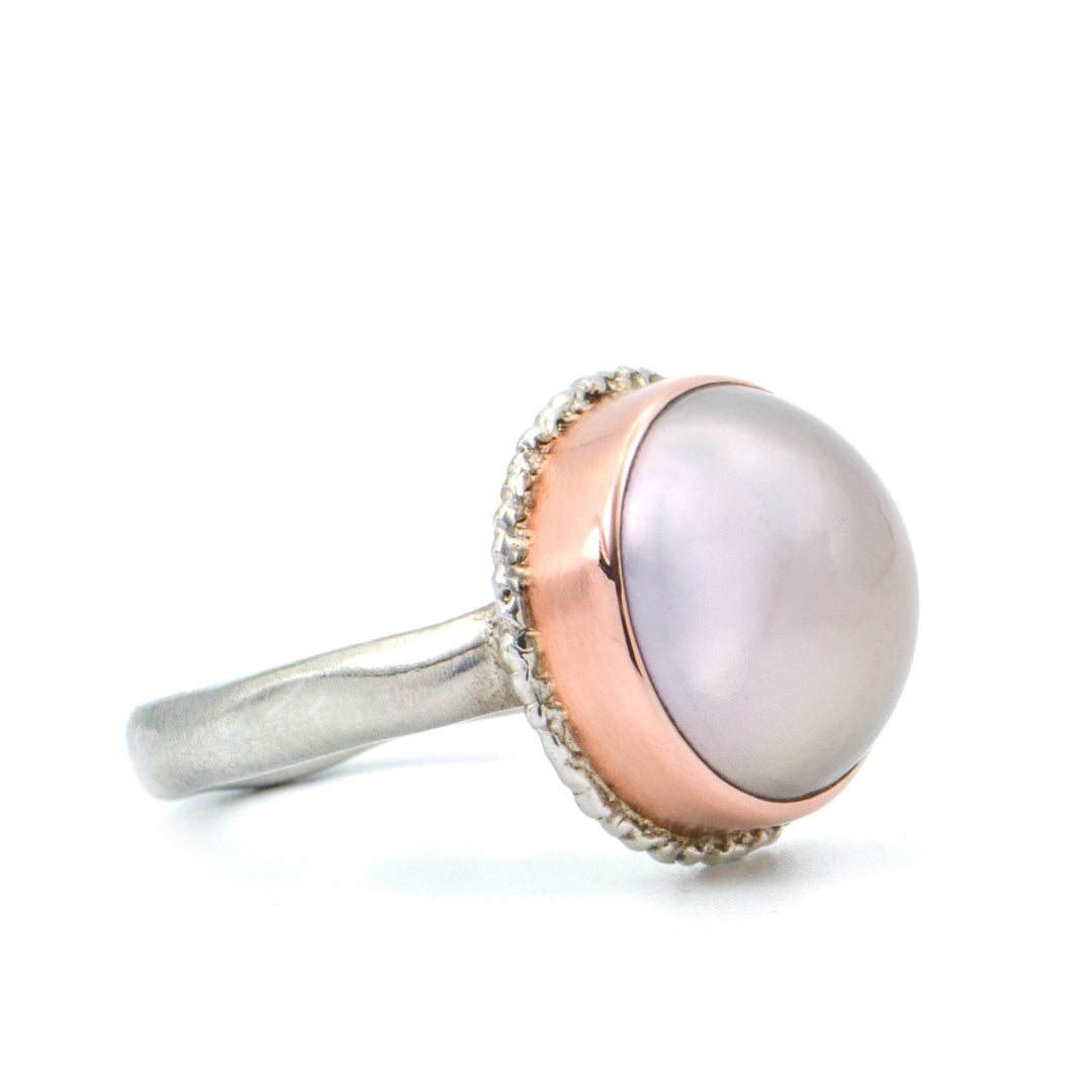 Round Pink Pearl Ring