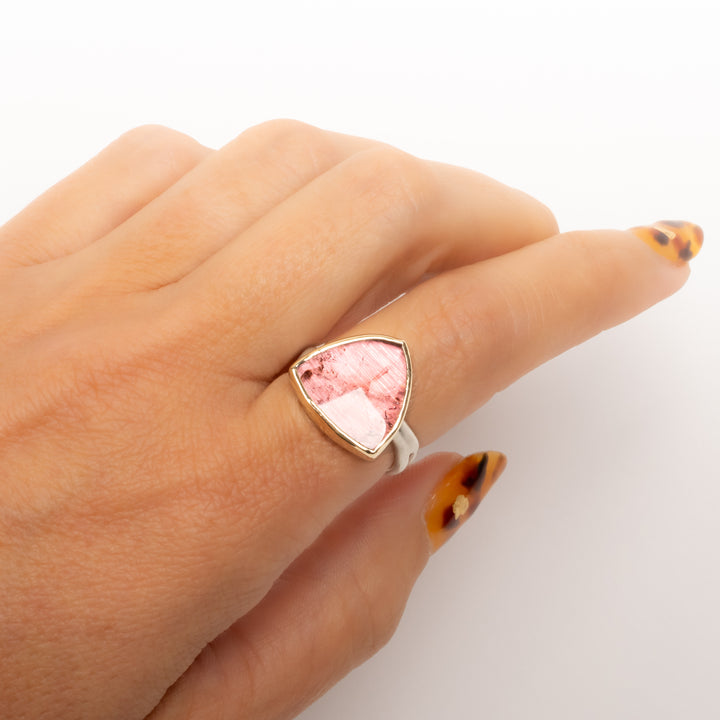 Watermelon Tourmaline Slice Ring