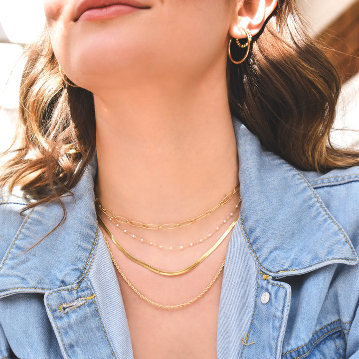 Gold Fill Oval Chain Necklace