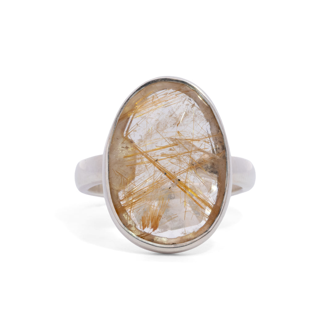 Golden Rutilated Quartz Ring