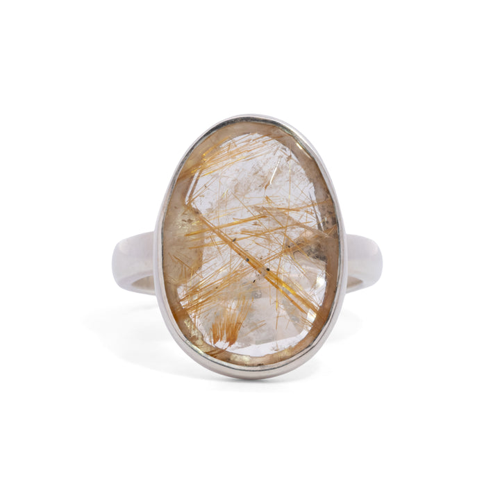Golden Rutilated Quartz Ring