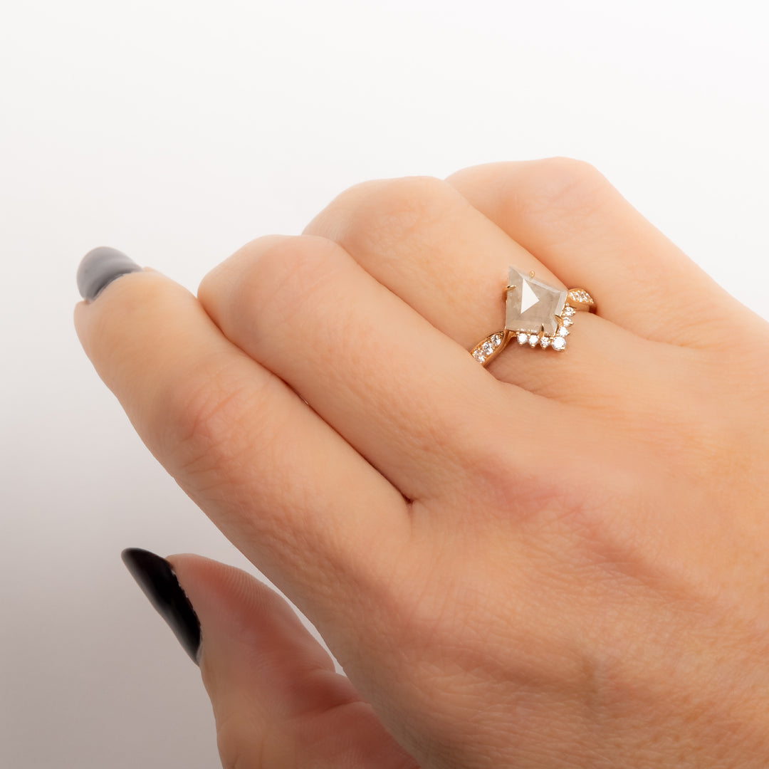 Icy Grey Kite Diamond Ring