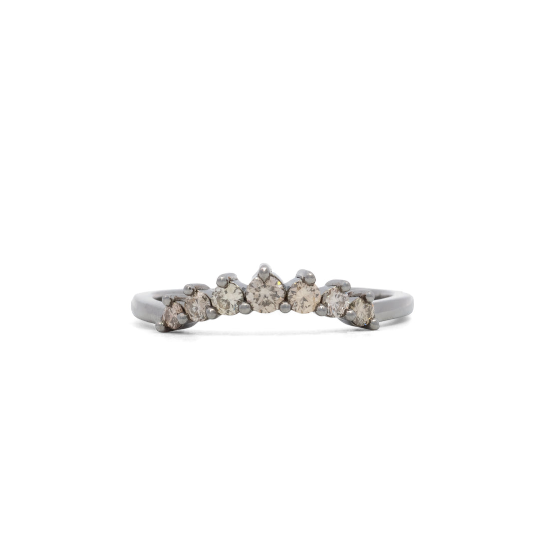 Seven Pear Shaped Prong Set Diamond Ring