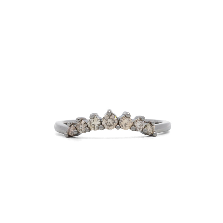 Seven Pear Shaped Prong Set Diamond Ring