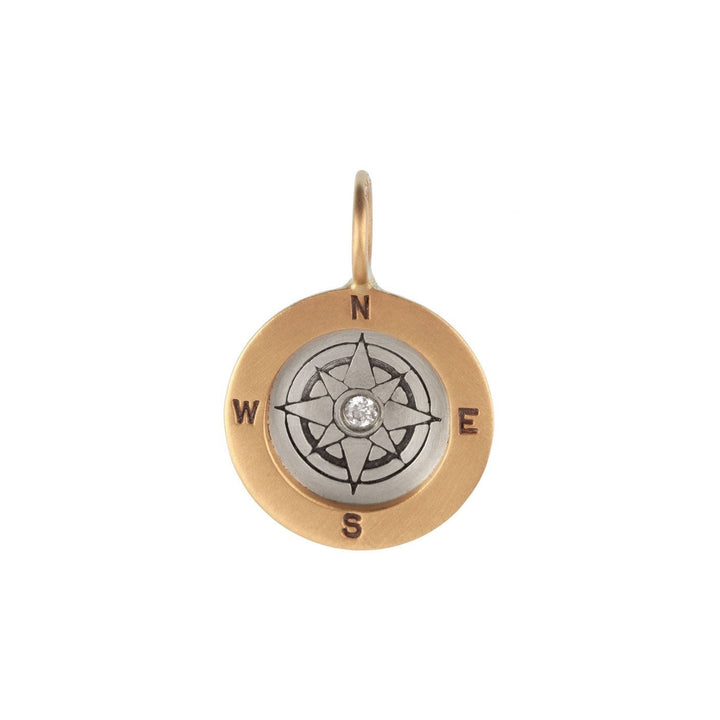 Compass Framed Round Charm