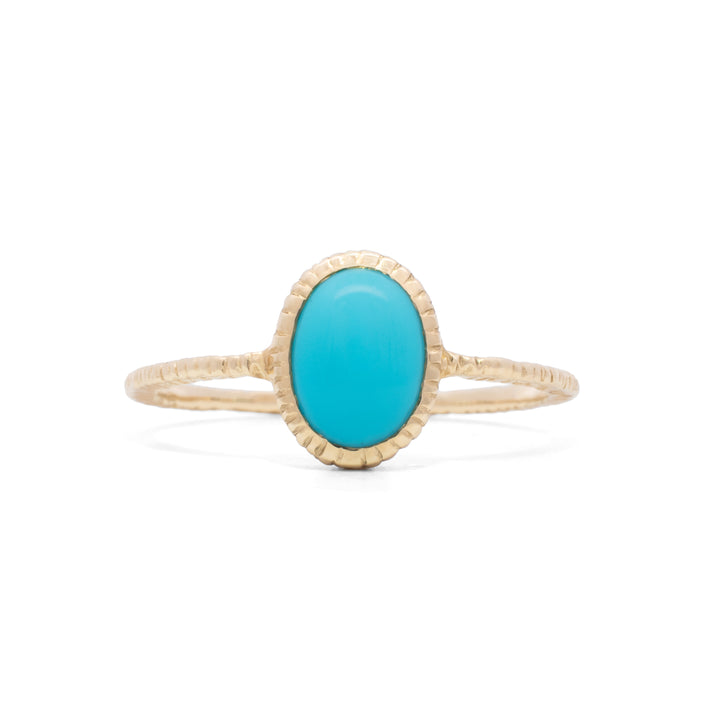 Small Oval Bezel Set Turquoise Ring
