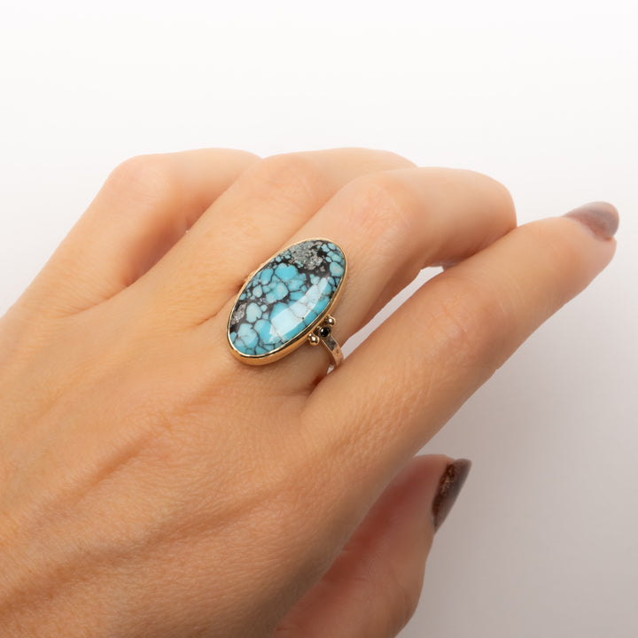 Blue Moon Turquoise & Black Diamond Ring