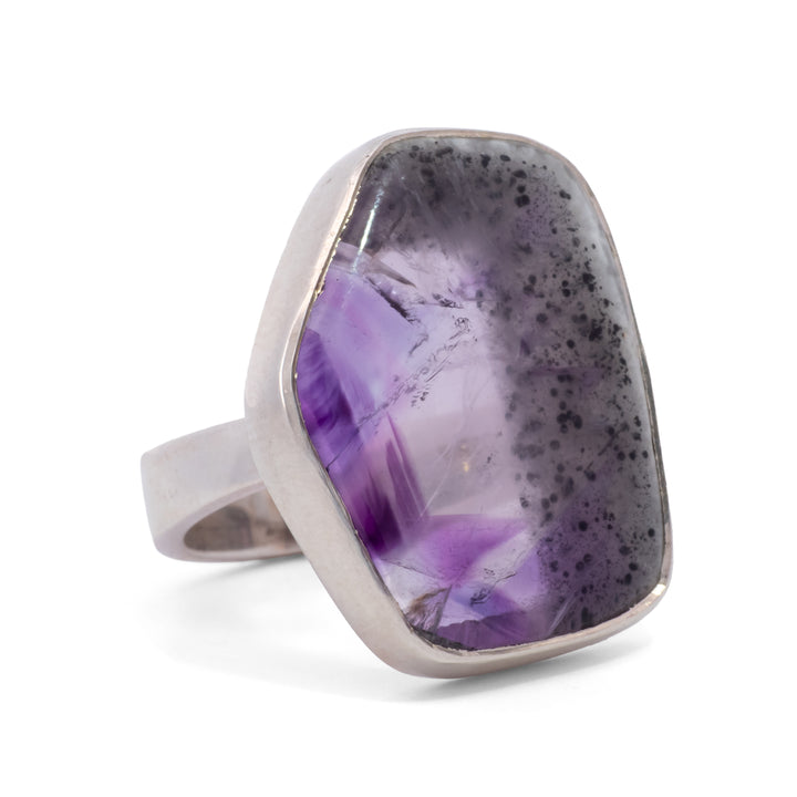 Asymmetrical Amethyst Lace Agate Ring