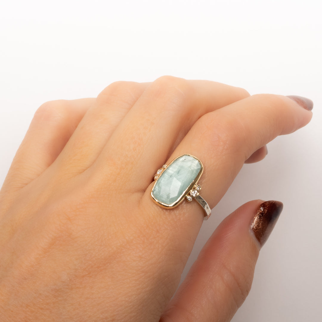 Aquamarine & Diamond Ring