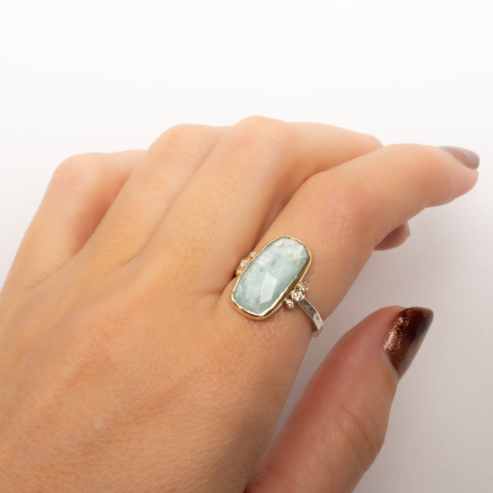 Aquamarine & Diamond Ring