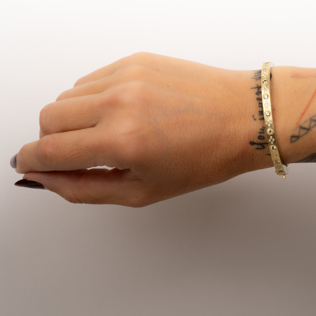 Trunk Show 4 mm Daphnie Champagne and White Diamond Bracelet