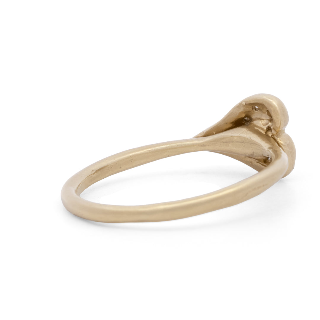 Large Pave Diamond Heart Ring