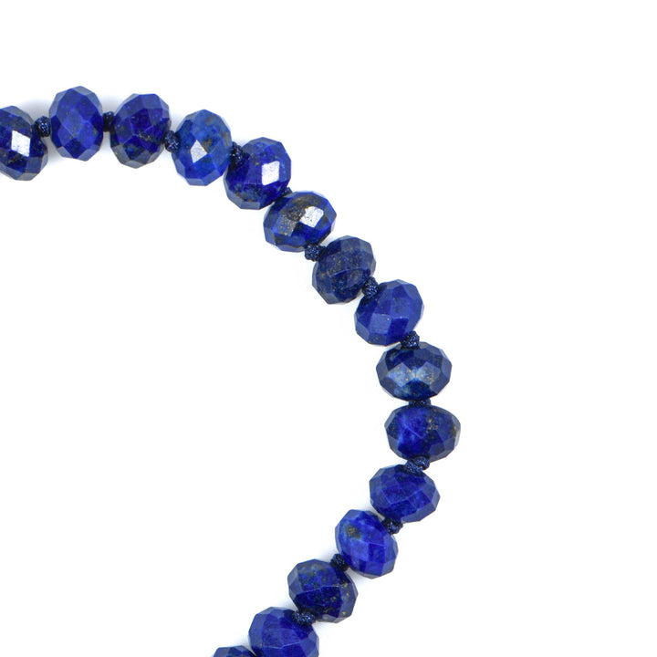 8mm Faceted Lapis Lazuli Bracelet