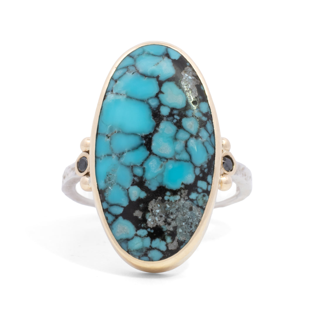 Blue Moon Turquoise & Black Diamond Ring