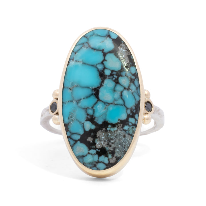 Blue Moon Turquoise & Black Diamond Ring