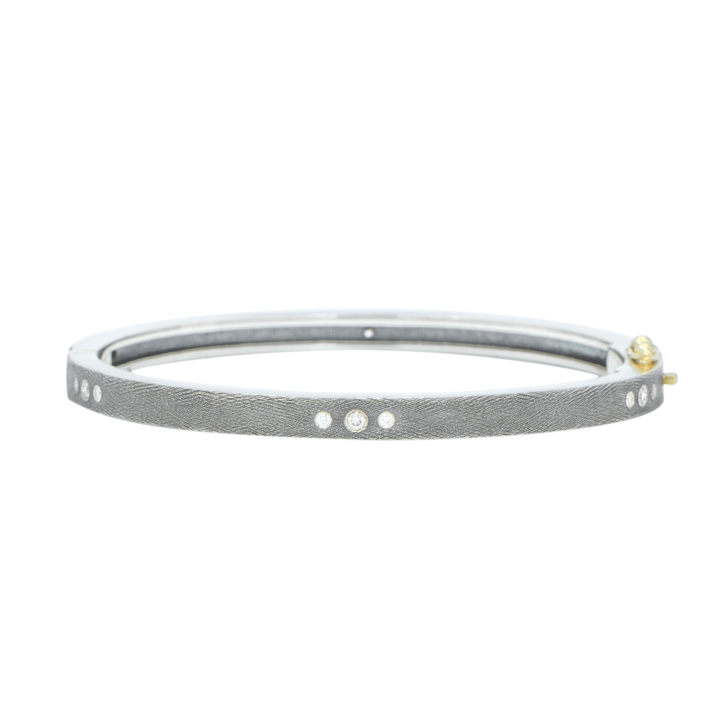 4mm Kelly Rose Gold & Silver Diamond Bangle Bracelet