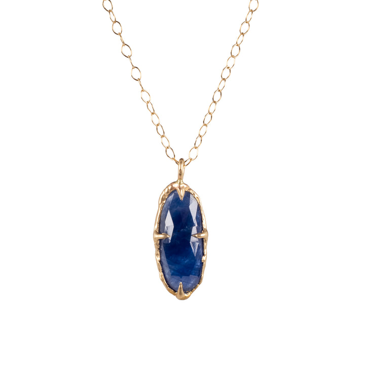 Rose Cut Blue Sapphire Necklace