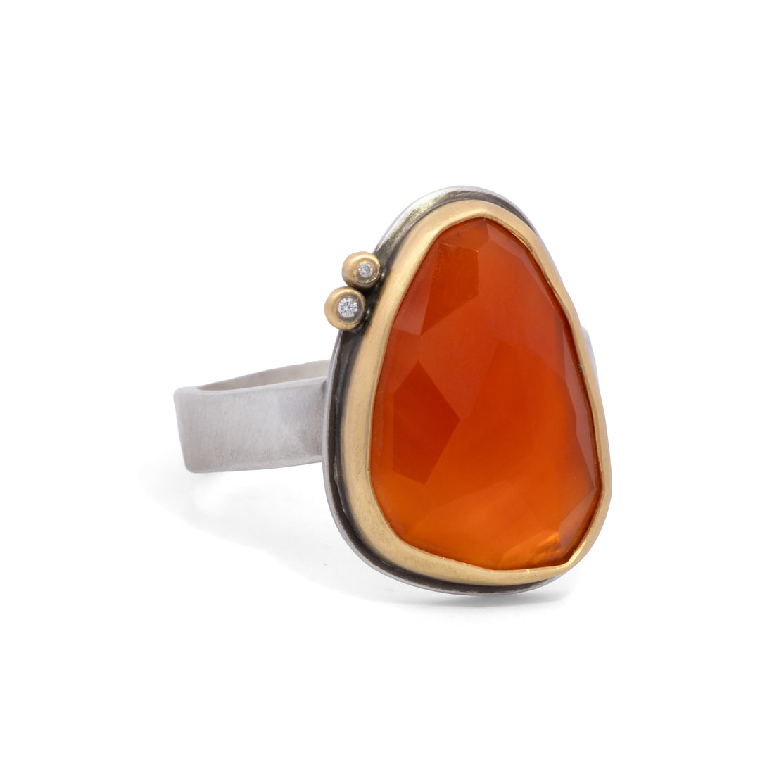 Carnelian and Diamond Ring