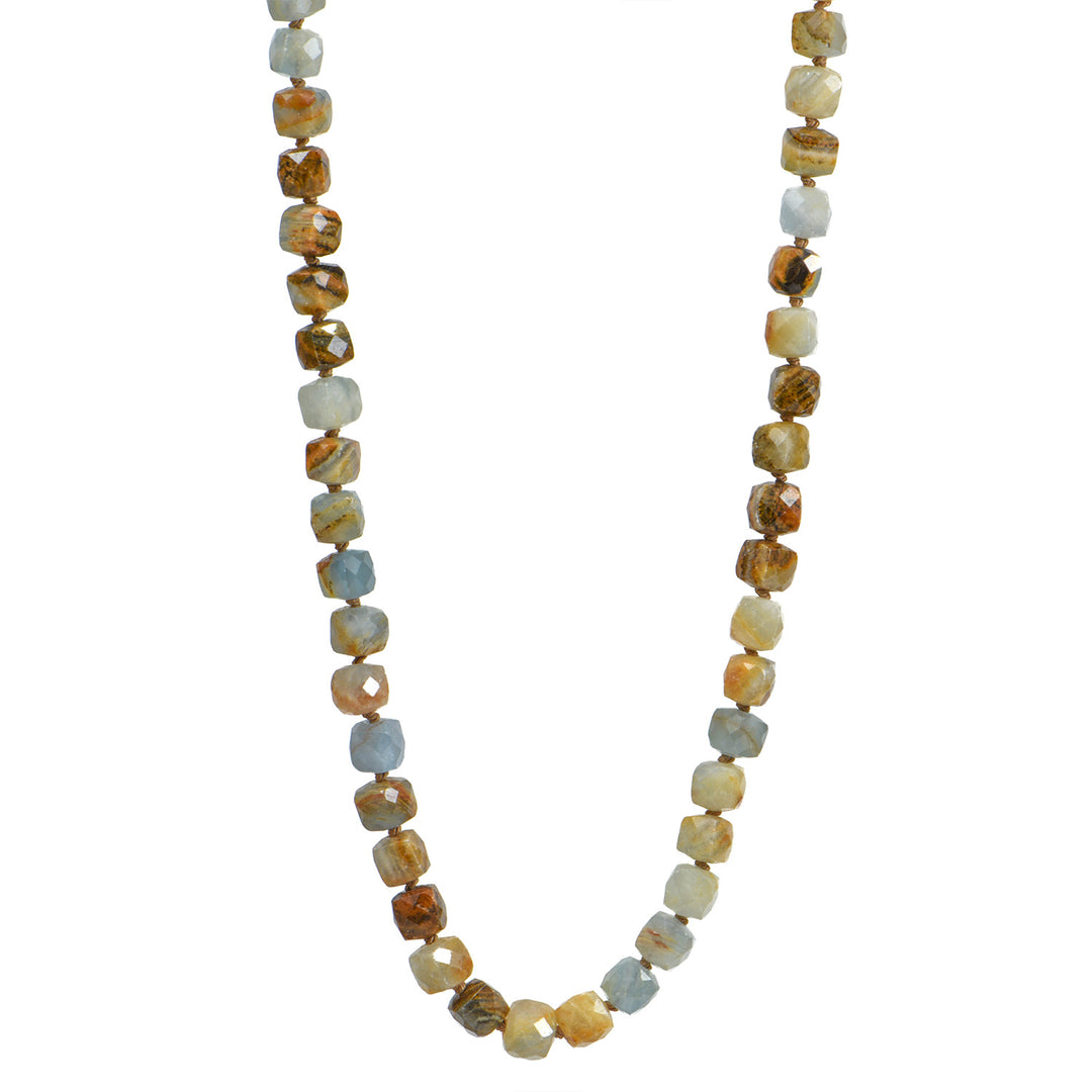 Chunky Blue Calcite Bead Necklace