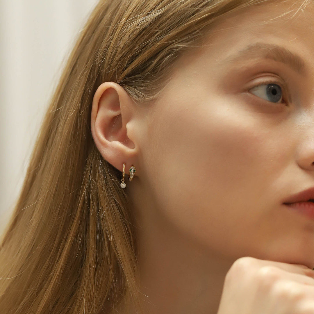 Gold Plated Snake Huggie Hoops