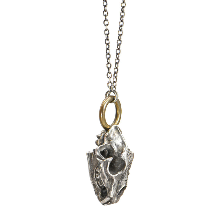 Diamond Cave Bear Skull Pendant Necklace