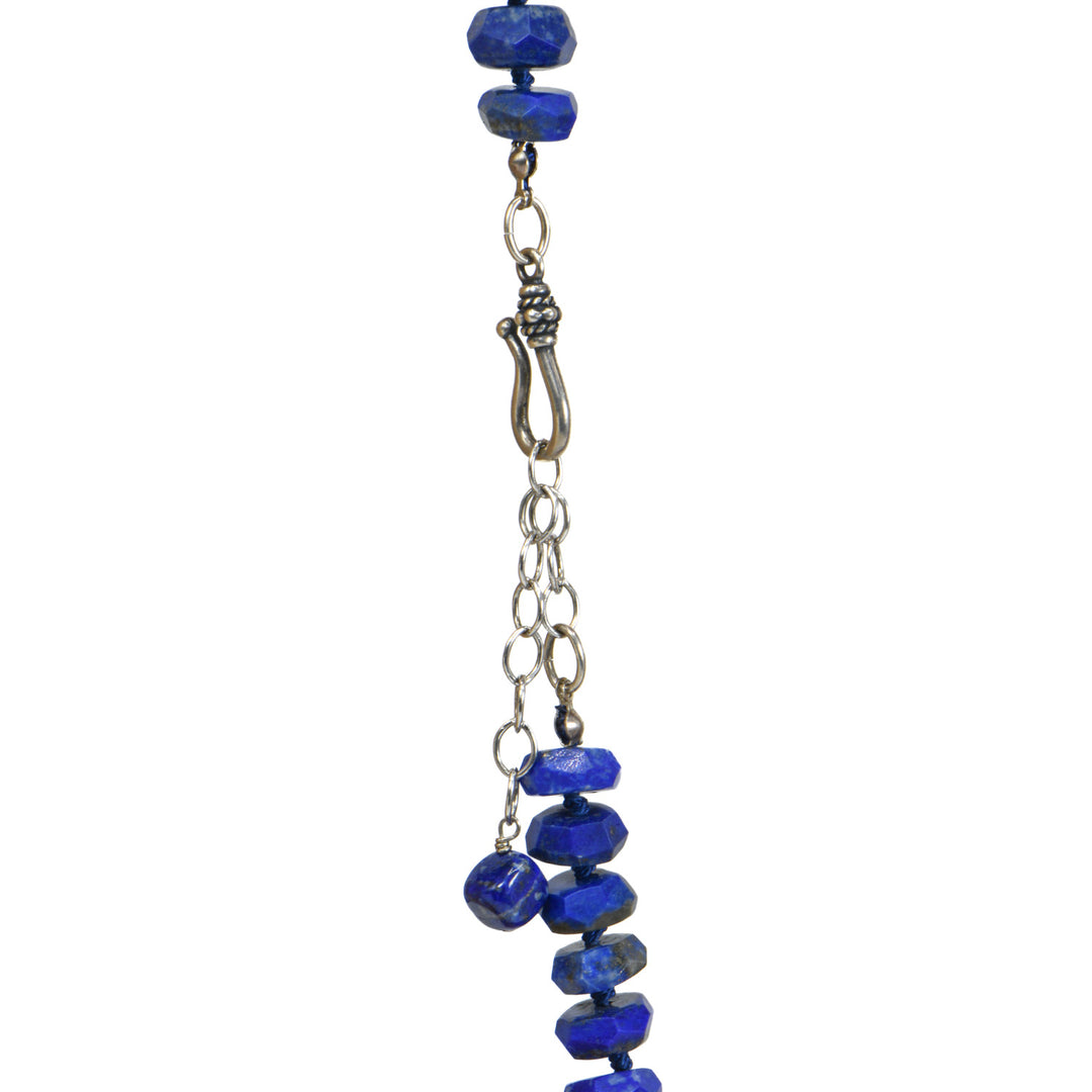 Faceted Lapis Bead Necklace