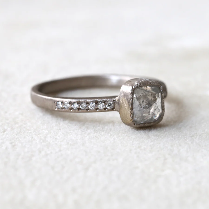 Trunk Show Grey Rose Cut Diamond Ring