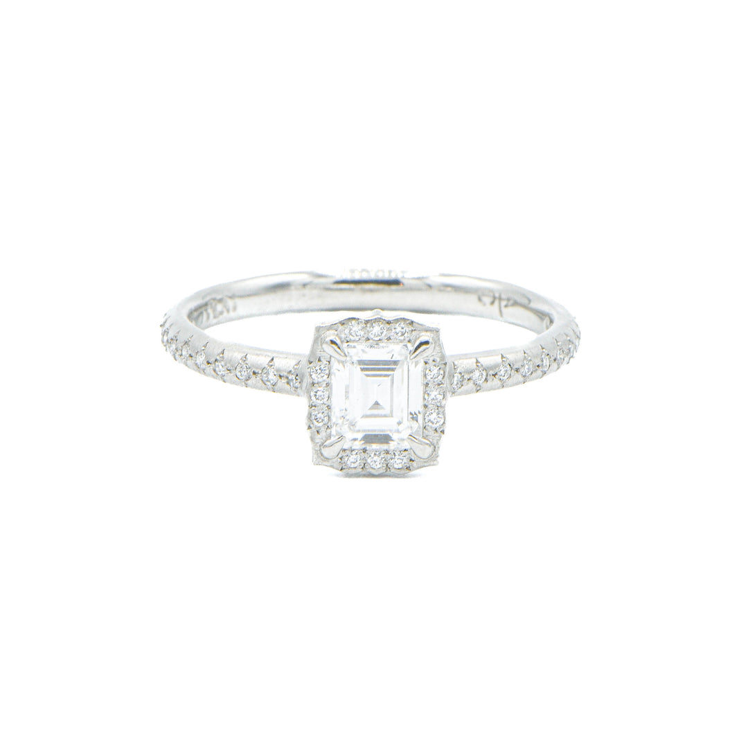 Emerald Cut Diamond Lotus Ring