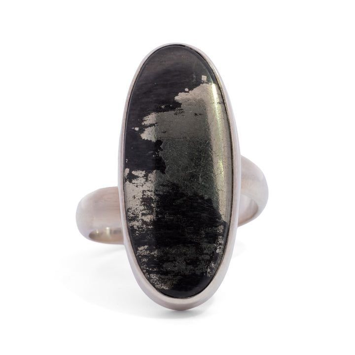 Rectangular Black Pyrite Ring