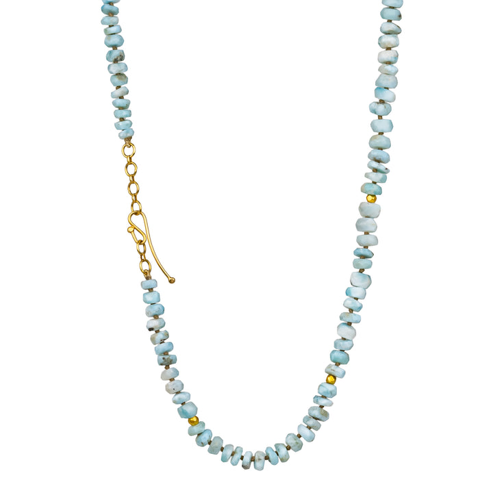 Faceted Larimar Beaded Necklace