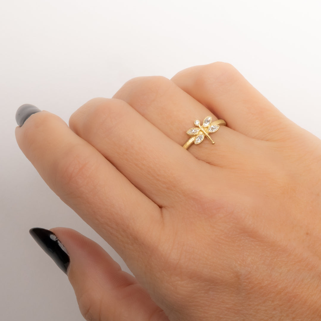 Diamond Dragonfly Ring