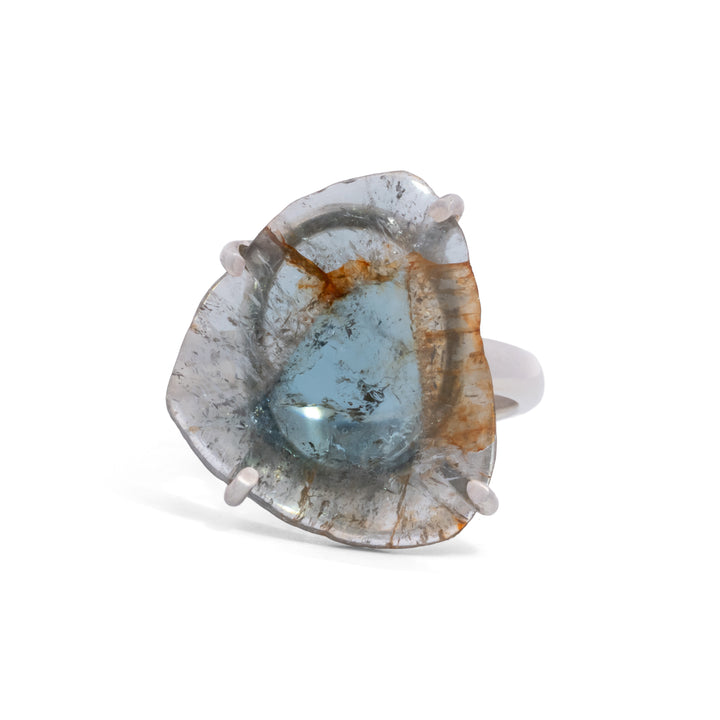 Prong Set Blue/Yellow Watermelon Tourmaline Ring