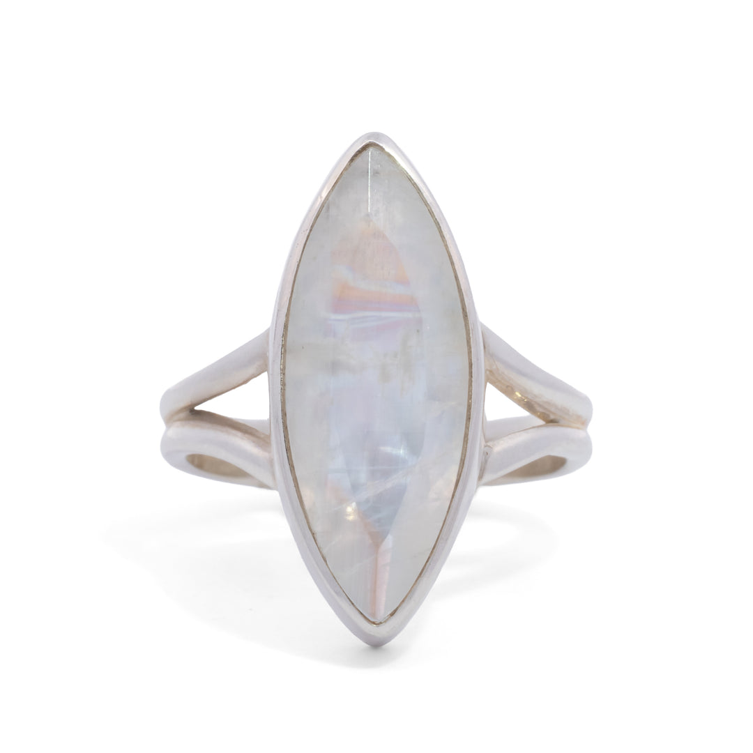 Marquise Rainbow Moonstone Ring