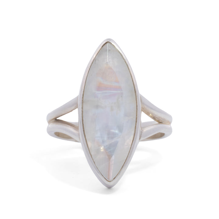 Marquise Rainbow Moonstone Ring