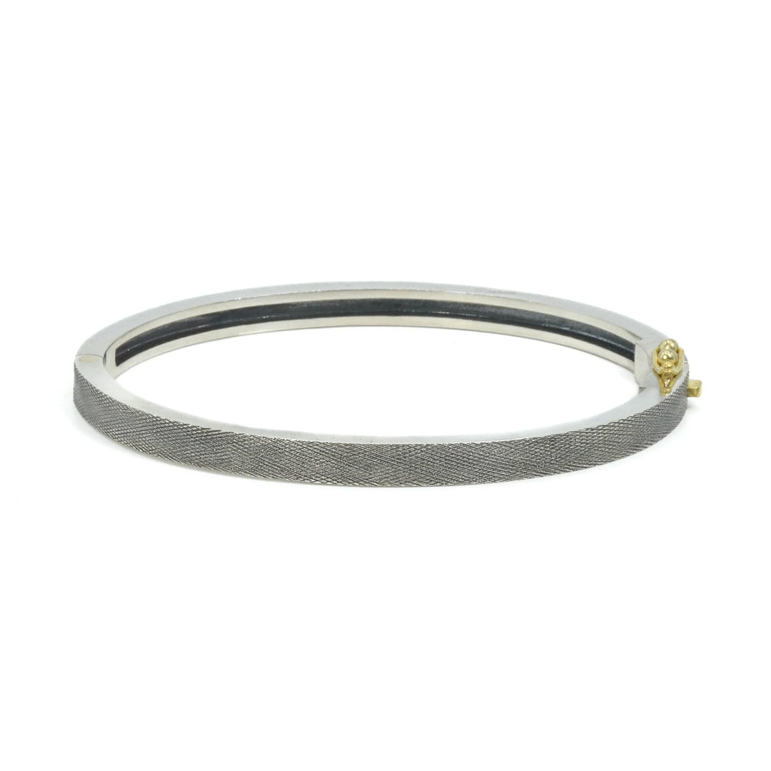 4mm Orly Sterling Silver Diamond Bangle Bracelet