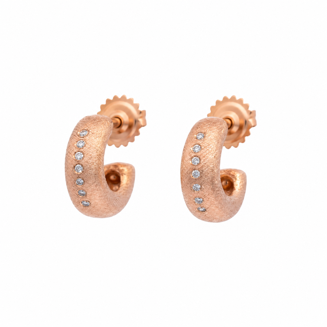 Trunk Show Emma Rose Gold Huggie Hoop Earrings