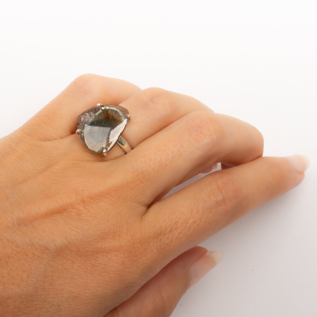 Prong Set Blue/Yellow Watermelon Tourmaline Ring