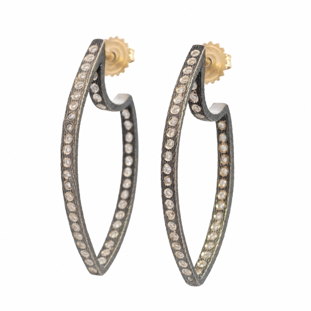 Trunk Show Celine Lux Medium Diamond Hoop Earrings
