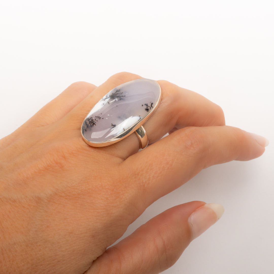 Oval Dendritic Agate Ring