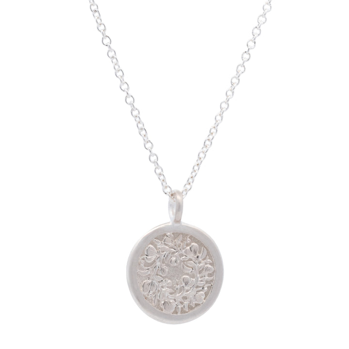 Sweet Pea Round Pendant Necklace