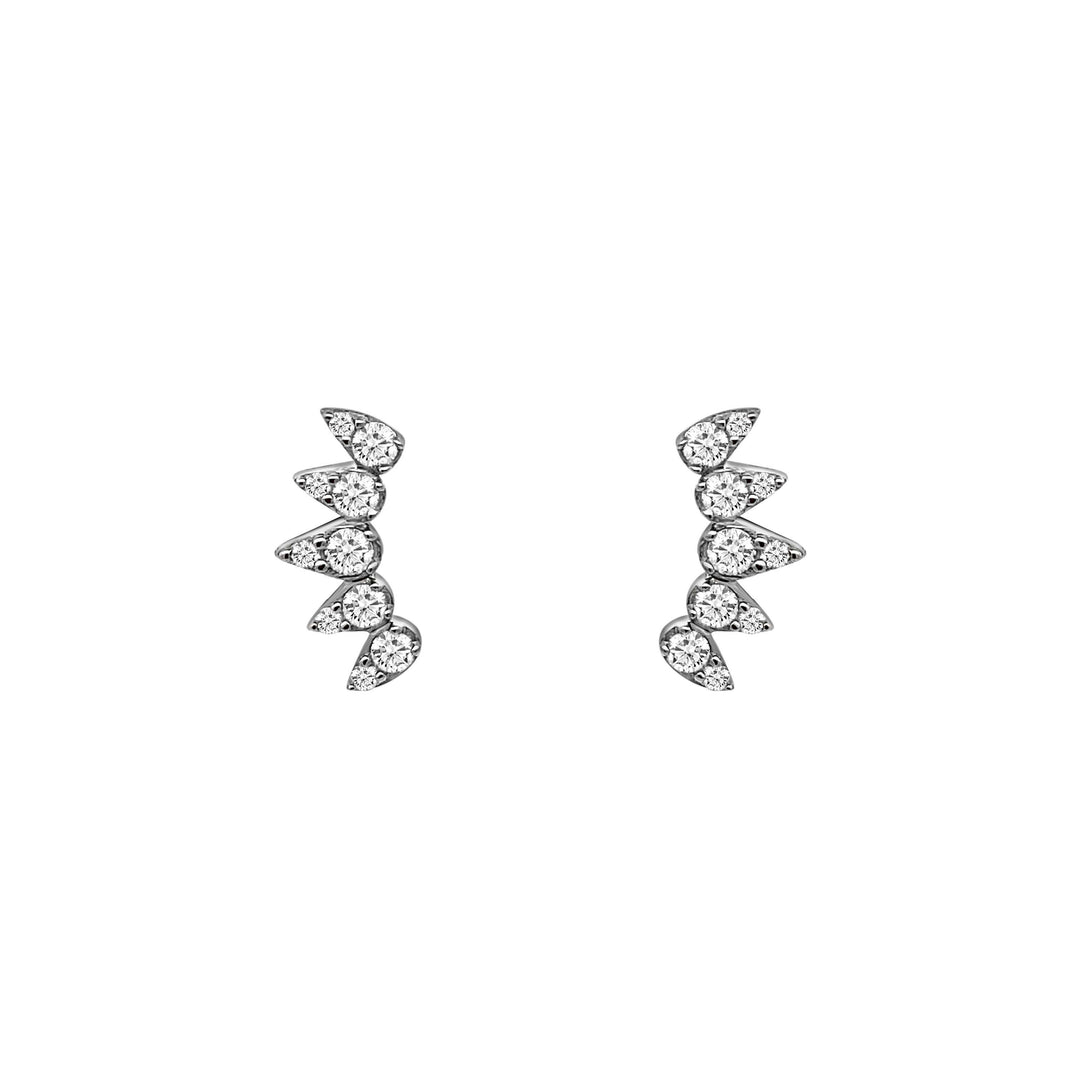 Five Pear Diamond Curve Post Earrings