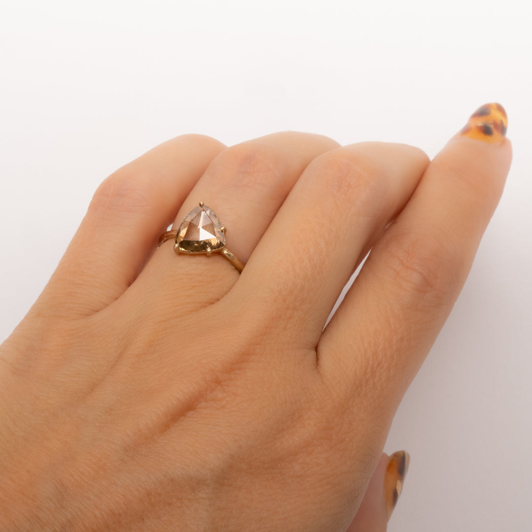 Asymmetrical Brown Diamond Ring